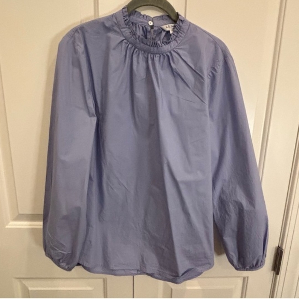 LK Bennett Blue Ruffle Collar Blouse - Side 8 US